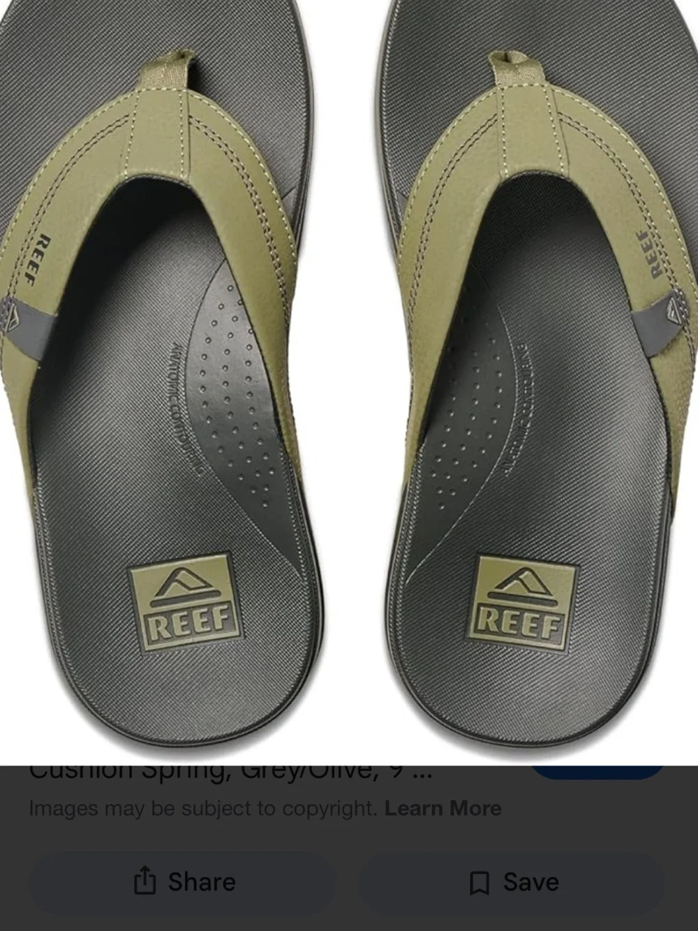 Reef Olive and Dark Gray Men's Sandals Cushion spring size 8‎